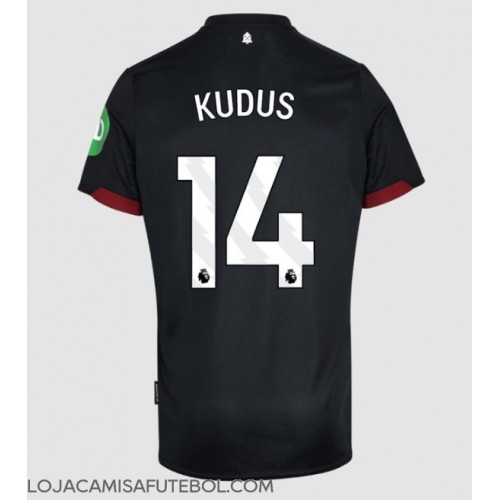 Camisa de Futebol West Ham United Mohammed Kudus #14 Equipamento Secundário 2024-25 Manga Curta